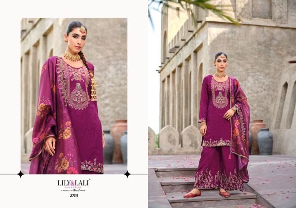 Chandni Lily and Lali Chinon Silk Palazzo Suits Designer Readymade Collection 4 Pcs Catalogue Full Set Salwar Kameez