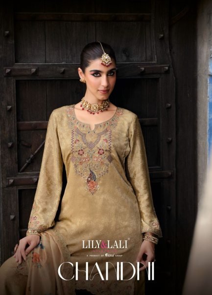Chandni Lily and Lali Chinon Silk Palazzo Suits Designer Readymade Collection 4 Pcs Catalogue Full Set Salwar Kameez