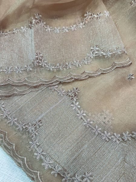 Charismatic Cream Violin Silk Saree with Thread and Coding Zari Embroidery For Wedding Silk Sarees Wholesale
