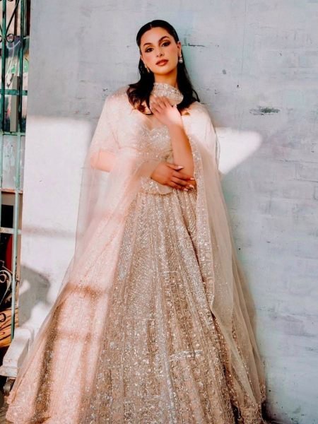 Charismatic Golden Kasturi Silk Lehenga Set with Heavy Embroidered Unstitched Blouse  Lehenga