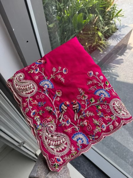 Charismatic Hot Pink Designer Soft Silk Saree with Mono Banglory Embroidered Blouse Silk Sarees Wholesale