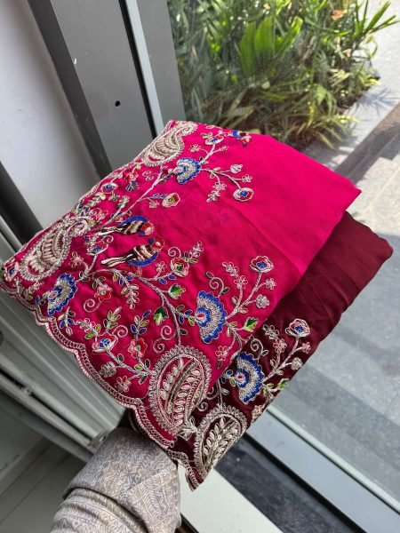 Charismatic Hot Pink Designer Soft Silk Saree with Mono Banglory Embroidered Blouse Silk Sarees Wholesale