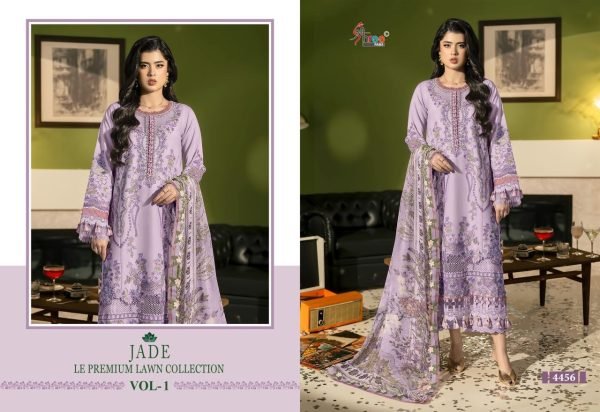Charismatic Lavender Premium Jade Le Lawn Embroidered Suit Collection for Summer Fashion Pakistani Suits Wholesale