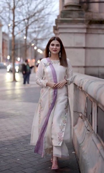 Charismatic OffWhite Kaftan with Neck Cutwork and Rainbow Sequin Embroidery Ready To Wear Collection