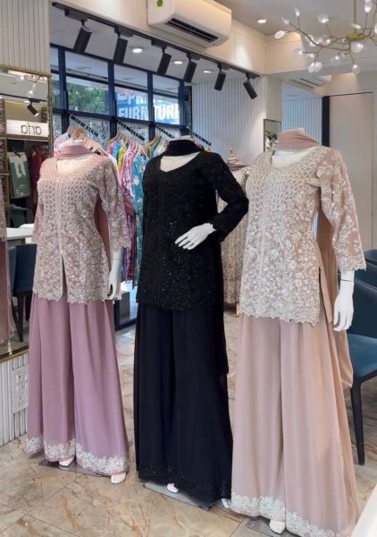 Charismatic Peach Faux Georgette 3 Piece Set with Heavy Sequins Cutwork Work For Wedding Ready To Wear Collection