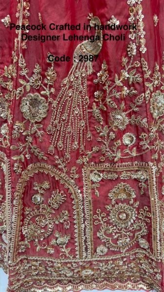 Charismatic Peach Heavy Embroidery Lehenga Choli for Grand Function Wear Bridal Lehenga Choli