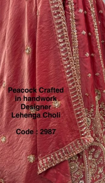 Charismatic Peach Heavy Embroidery Lehenga Choli for Grand Function Wear Bridal Lehenga Choli