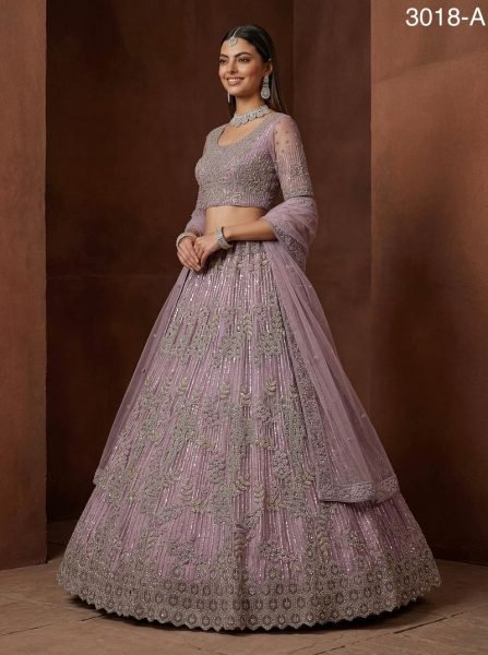 Charismatic Pink Net Lehenga with Zari Dori and Stone Work for Wedding Wear Bridal Lehenga Choli