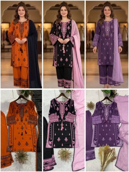 Charismatic Purple Elegant Rayon Palazzo Suit with Paper Mirror Embroidery for Wedding Wear Ready To Wear Collection