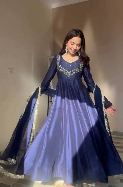 Charismatic Purple Gown Set with Embroidery Work for Women Ready To Wear Collection