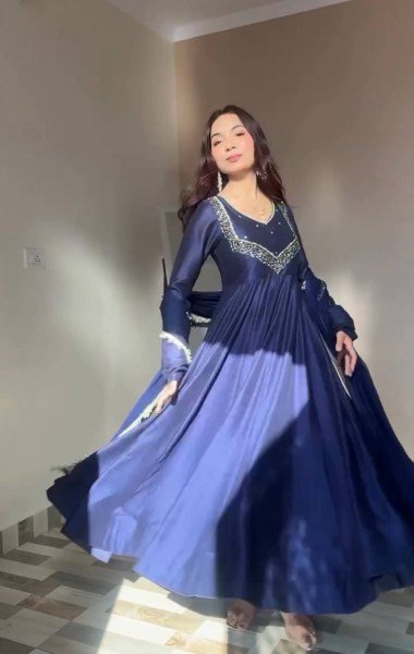 Charismatic Purple Gown Set with Embroidery Work for Women Ready To Wear Collection