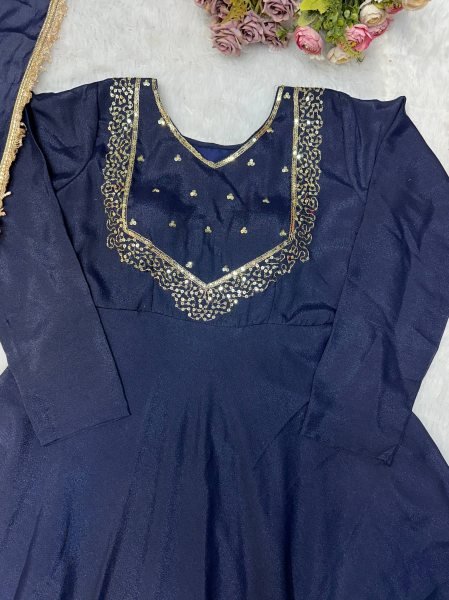 Charismatic Purple Gown Set with Embroidery Work for Women Ready To Wear Collection