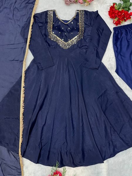 Charismatic Purple Gown Set with Embroidery Work for Women Ready To Wear Collection