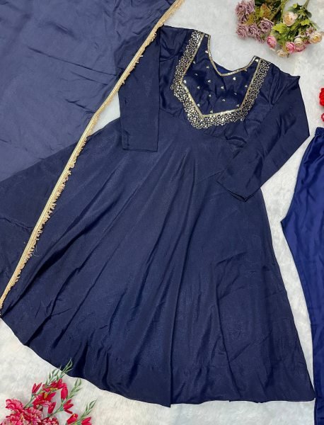 Charismatic Purple Gown Set with Embroidery Work for Women Ready To Wear Collection