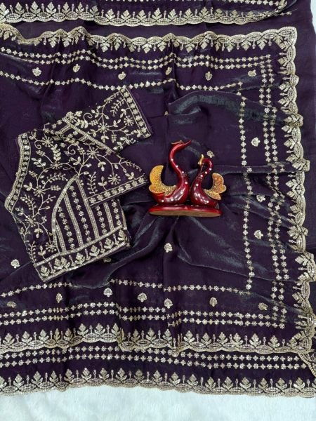 Charismatic Purple Stylish Festive Saree with Rich Color Combination Silk Sarees Wholesale