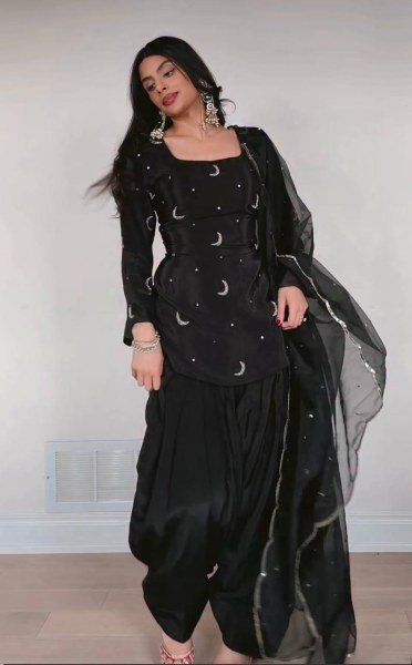 Charming Black Crepe Silk Farshi Salwar Suits With Embroidery Dupatta For Wholesale Only Ready To Wear Collection