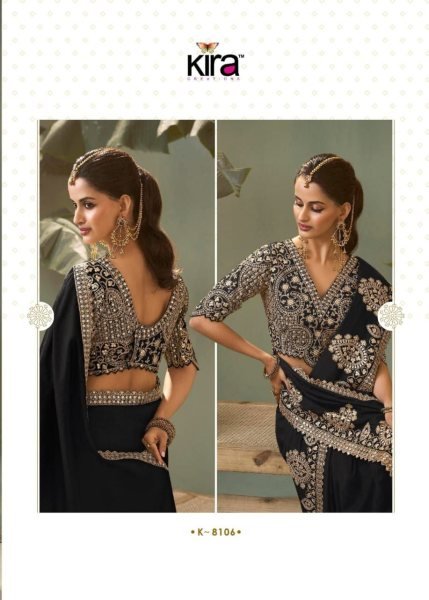 Charming Black Heavy Embroidered Silk Saree with Matching Designer Blouse For Functions Silk Sarees Wholesale