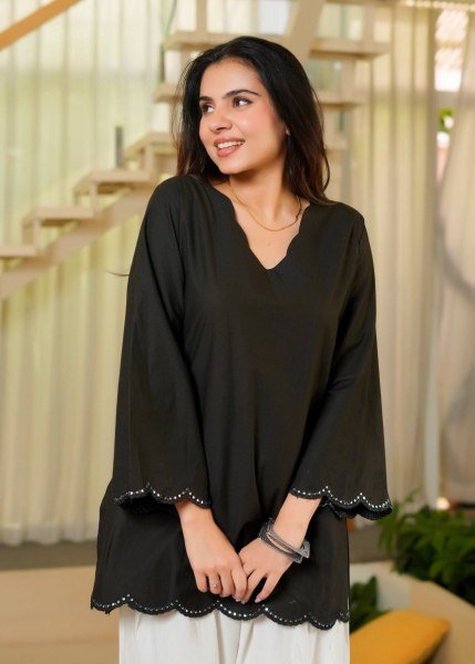 Charming Black Roman Silk Top and Farshi Salwar Party Wear Set at Wholesale Rate CO ORD Sets