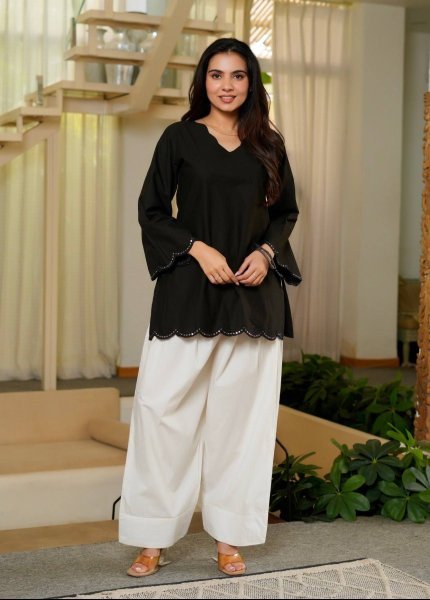 Charming Black Roman Silk Top and Farshi Salwar Party Wear Set at Wholesale Rate CO ORD Sets