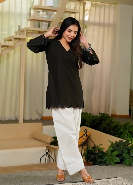 Charming Black Roman Silk Top and Farshi Salwar Party Wear Set at Wholesale Rate CO ORD Sets