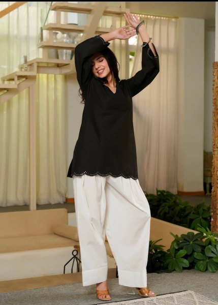 Charming Black Roman Silk Top and Farshi Salwar Party Wear Set at Wholesale Rate CO ORD Sets