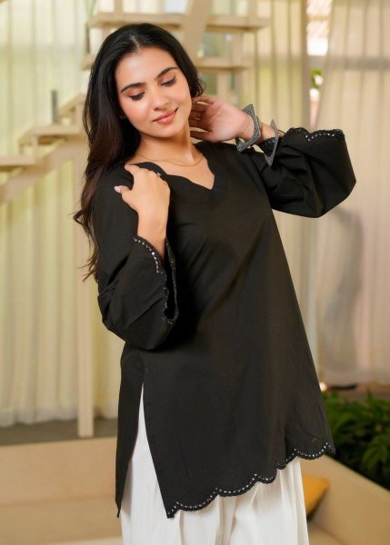 Charming Black Roman Silk Top and Farshi Salwar Party Wear Set at Wholesale Rate CO ORD Sets