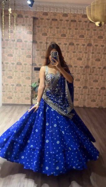 Charming Blue Faux Georgette Lehenga with Embroidered Blouse at Manufacturer Rate Navratri Lehnega Choli