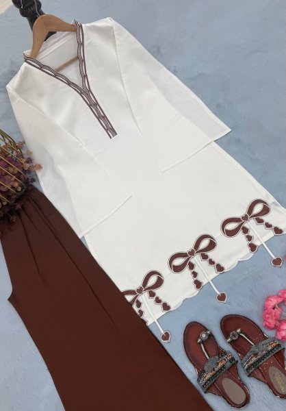 Charming Brown Designer Roman Silk Party Wear Top Palazzo Collection for Daily Wear Ready To Wear Collection