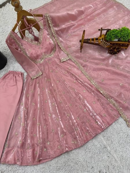 Charming  Fendy Silk Kurti Set with Sequence Embroidery   Lace Dupatta Festive Ready Outfit Georgette Kurti 