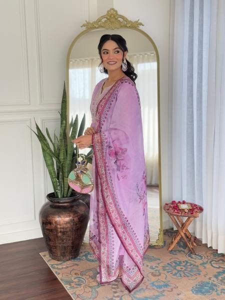 Charming Lavender Rayon Embroidered Straight Kurta Set with Dupatta  Straight Cut Long Kurtis
