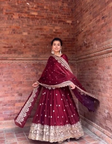 Transformative Maroon Designer Fendy Silk Anarkali Suit with Natural Crepe Pant for Wedding Ready To Wear Collection