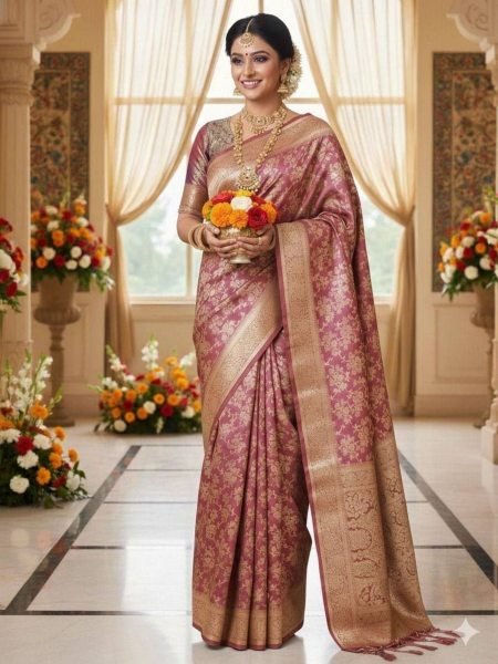 Charming Pink Designer Mercerised Soft Silk Pattu Silk Saree for Women Sarees 