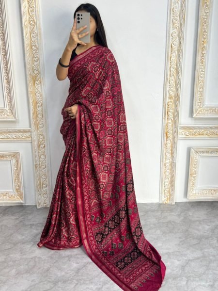 Charming Pink Mal Cotton Printed Saree for Everyday Ethnic Wea