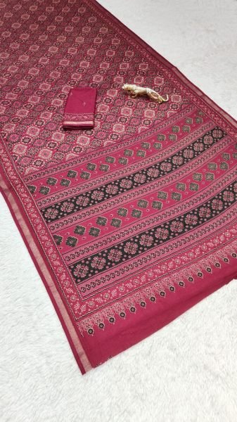 Charming Pink Mal Cotton Printed Saree for Everyday Ethnic Wea Printed Cotton Sarees Wholesale