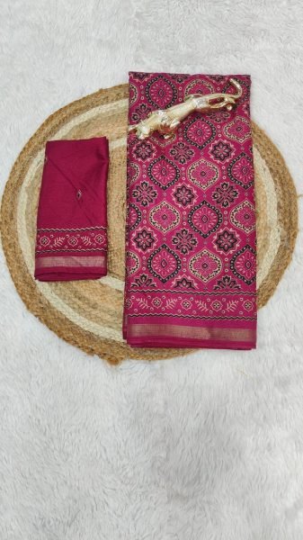 Charming Pink Mal Cotton Printed Saree for Everyday Ethnic Wea Printed Cotton Sarees Wholesale