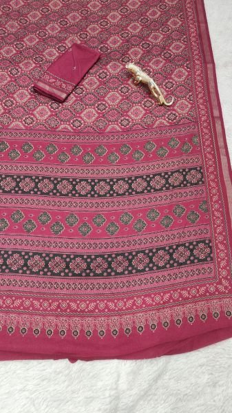 Charming Pink Mal Cotton Printed Saree for Everyday Ethnic Wea Printed Cotton Sarees Wholesale
