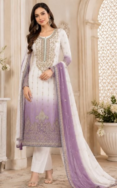 Charming Purple Crunchy Khatli Work Salwar Suit with Dupatta for Wedding Wear Churidar Salwar Suits Wholesale