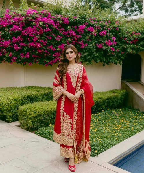 Charming Red Party Wear Faux Georgette Kurti Plazzo Set with Sequin Zari Work Ready To Wear Collection