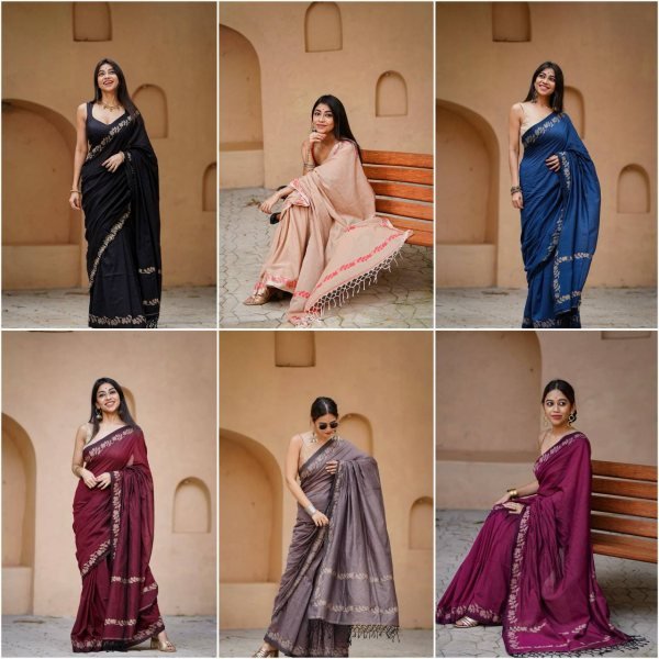 Charming Wine Cotton Saree Collection for Traditional and Modern Ethnic Wear Cotton Sarees Wholesale
