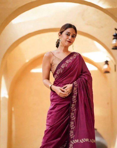 Charming Wine Cotton Saree Collection for Traditional and Modern Ethnic Wear Cotton Sarees Wholesale