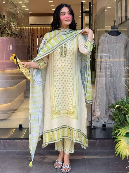 Chhath Puja Special Linen Silk Embroidery Kurti Set with Dupatta For Woman  Straight Cut Long Kurtis