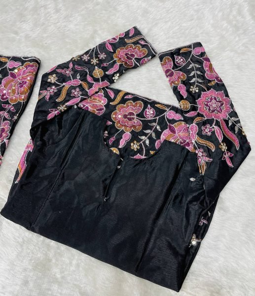 Chic Black Sharara Set for Girls Embroidered Elegance for Festive & Wedding Vibes Girls Wear