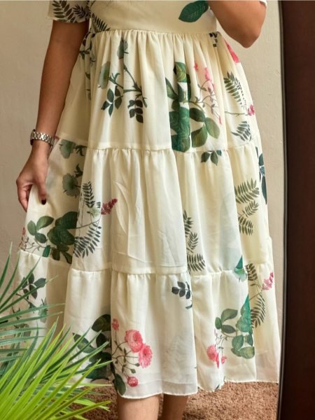 Chic  Muslin Floral printed one piece  dress for girls in wholesale price  Printed Kurtis