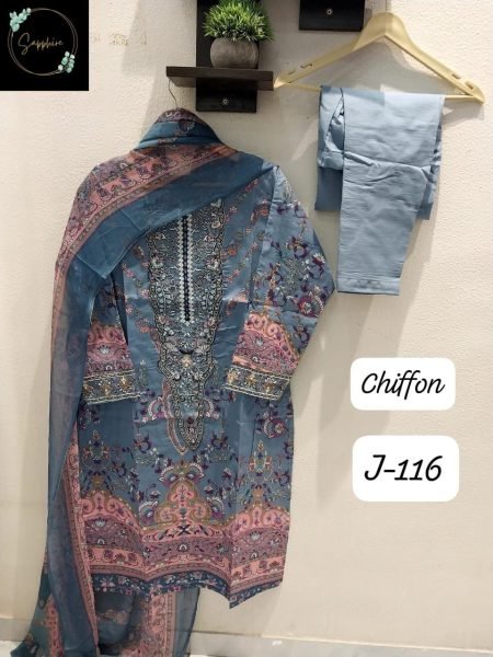 Chiffon Ready Stock Pure Cotton Patch Self Embroidered Festive Wear Suit Collection Pakistani Suits Wholesale