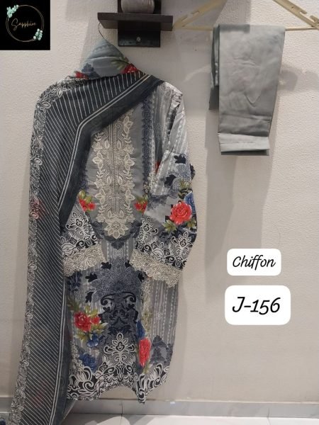 Chiffon Ready Stock Pure Cotton Patch Self Embroidered Festive Wear Suit Collection Pakistani Suits Wholesale