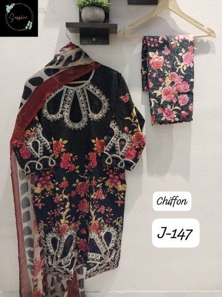 Chiffon Ready Stock Pure Cotton Patch Self Embroidered Festive Wear Suit Collection Pakistani Suits Wholesale