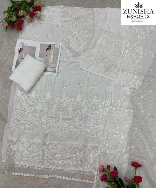 Chikankari Pakistani Suit Zunisha Designer Collection Pakistani Suits Wholesale