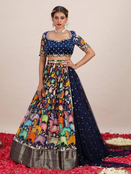 Chinon Fabric Printed Lehenga Choli  