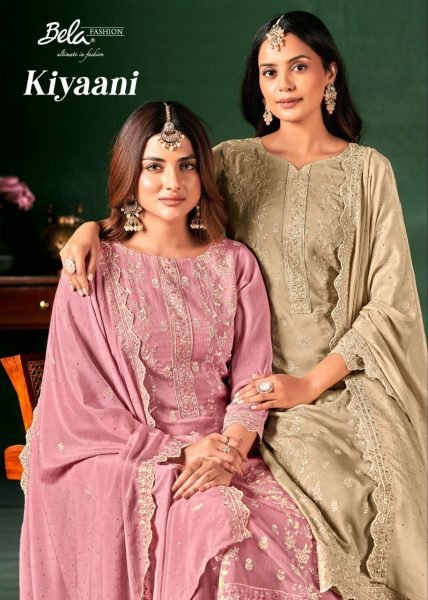 Beige Classic Glow Chinon Suit with Swarovski Touch Ideal for Day Events Designer Plazzo Salwar Suits Wholesale