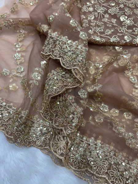 Classic Golden Soft Net Saree with Rich Work for Traditional and Modern Wear Bollywood Fancy Sarees Wholesale